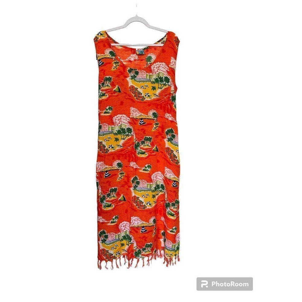 Shoreline Summer Sleeveless Cover Up Dress with Fringe XXL